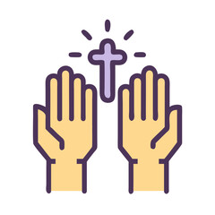 Worship Hands Raised Icon Design