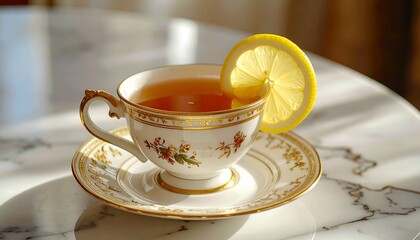 cup of tea with lemon