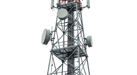 Isolated Cellular Communication Tower with Antennas