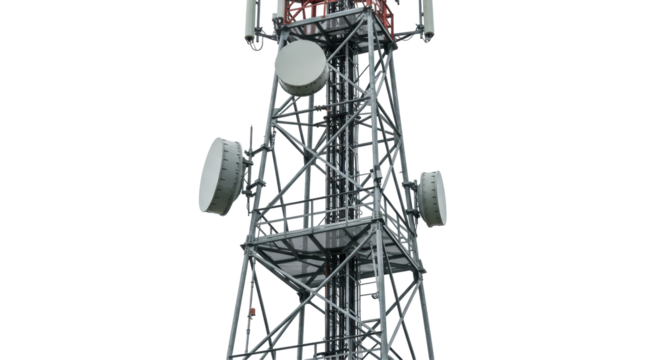 Isolated Cellular Communication Tower with Antennas