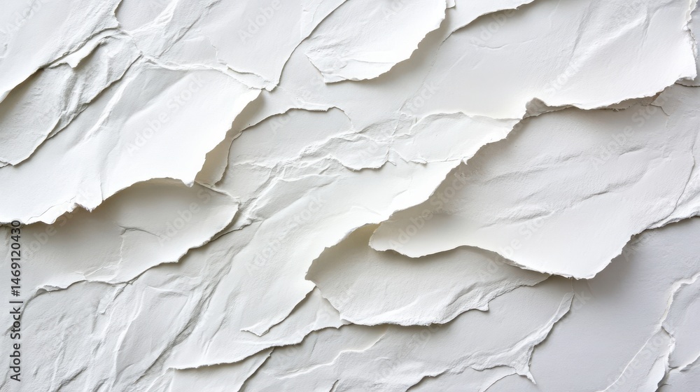 Poster Textured White Surface with Layered Wave Pattern