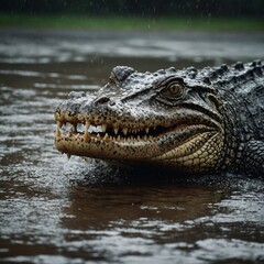 Obraz premium crocodile in the water