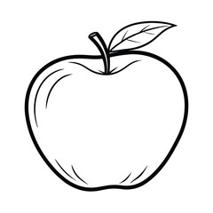 apple vector line art silhouette