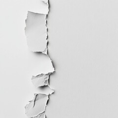 Textured White Surface with Vertical Crack and Peeling Paint