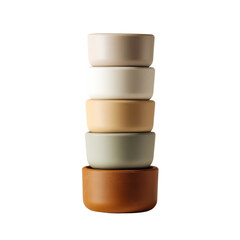Obraz premium Children's toys concept. Stacked bowls in various colors arranged neatly.