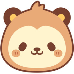 Adorable cartoon bear face with sweet pink cheeks and big dark eyes.