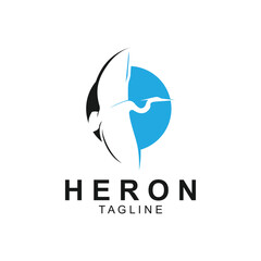 Heron bird logo icon illustration design