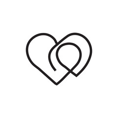 Intertwined hearts design