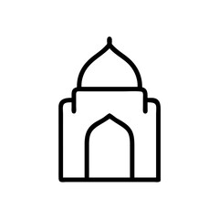 Mosque Building Front Icon Design