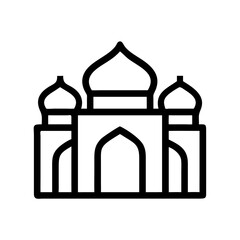 Mosque Building Front Icon Design