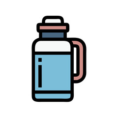 Water Thermos Flask Icon Design