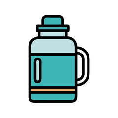 Water Thermos Flask Icon Design