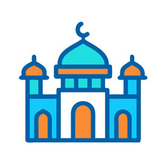 Mosque Building Structure Icon Design