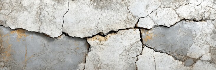 Obraz premium Weathered Gray and Off White Cracked Concrete Surface Texture