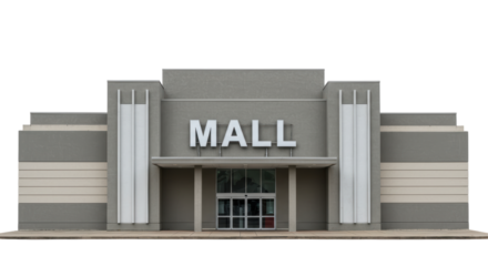 Isolated Suburban Strip Mall Storefront Facade