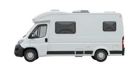 Isolated White Camper Van Recreational Vehicle