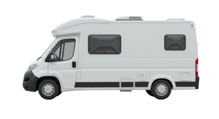 Isolated White Camper Van Recreational Vehicle