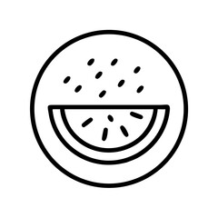 Watermelon Slice Circle Icon Design