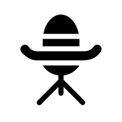 Sombrero Hat with Stand Icon Design
