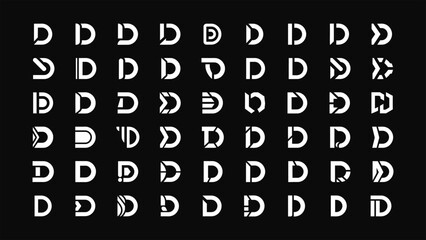 Modern D Letter Logo Set &ndash; Dynamic Monogram Vector Icons for Branding, Business and Creative Use .

