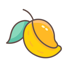 Mango Fruit Slice Icon Design
