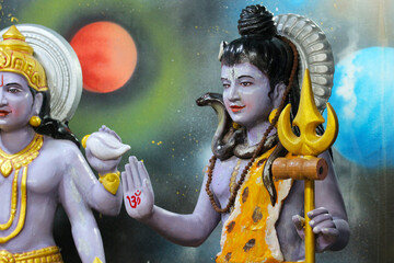 Shiva with Trident - Religious Installation in Hinduism in Beyt Dwarka, Gujarat, India