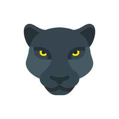 Illustration of a black panther head with piercing yellow eyes and a sleek, stylized design aesthetic look