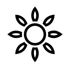 Sun Symbol with Leaves Icon Design