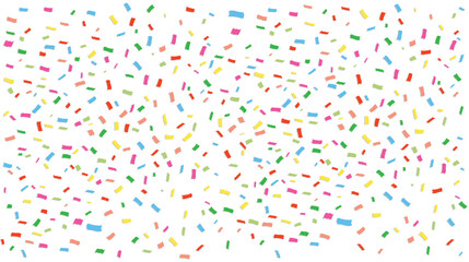 Colorful Confetti Falling on White Background