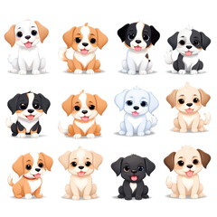 Naklejka premium Fluffy Puppies in Soft Lighting