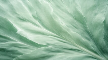 Abstract Green Leaf Design with Fine White Dots Organic Textured Calm Nature Background Pale Mint Green