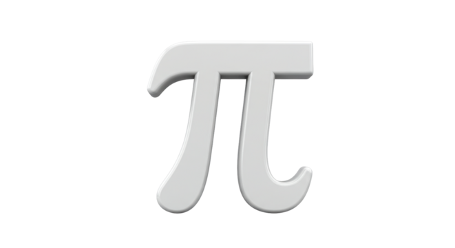 Isolated 3D Rendered White Pi Symbol