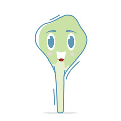 Cute Kawaii Lettuce Vector, Pastel Colored Smiling Vegetable Character for Kids Nutrition Education, Children’s Books, Healthy Food Posters, Baby Products, and School Learning Materials