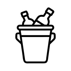Ice Bucket with Bottle Icon Design