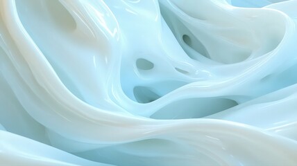 Abstract Light Blue And White Flowing Liquid Texture