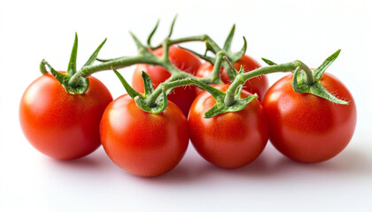 One red ripe tomato isolated on white background