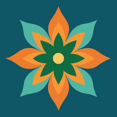 Abstract floral vector design illustration featuring orange and yellow flower patterns, a symbol of summer nature