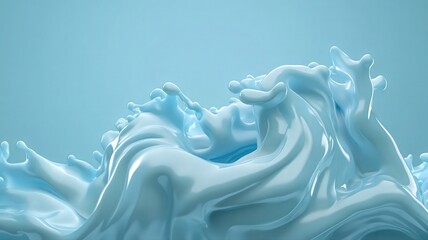 Abstract Light Blue Liquid Wave Splash