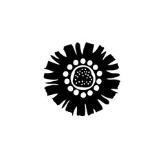 Abstract floral design in stark black and white creating a minimalist aesthetic