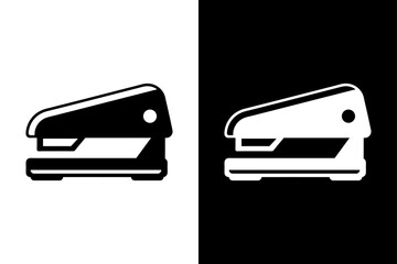 Black and White Stapler Vector Icon Flat Office Silhouette Design.