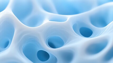 Abstract Light Blue Porous Material Closeup