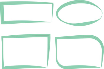 light pastel green mint colored irregular outline different shapes frames collection