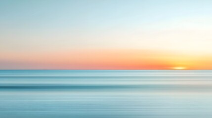 Fototapeta premium Serene Sunset Over Tranquil Ocean Waves with Soft Pastel Colors and Gentle Sky Reflections