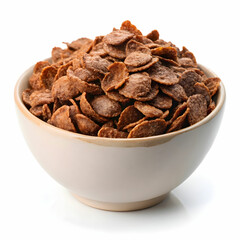Fototapeta premium cocoa crunch cornflakes on white background