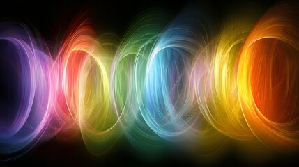 Obraz premium Colorful Abstract Light Trails Creating Dynamic Flow and Movement in Dark Background