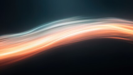 Abstract Orange and Blue Light Wave Design on a Dark Background for Modern Digital Art and Dynamic Motion Graphics