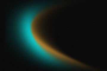 Abstract gradient curves with teal and orange hues on black background.