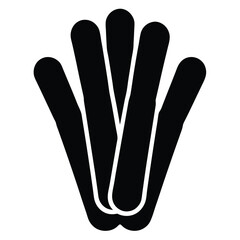 Black silhouette of human hand and fingers as a black and white sign