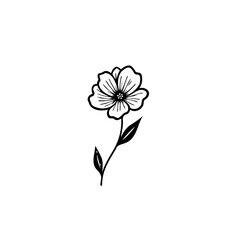 Simple floral line art illustration on white for various creative projects