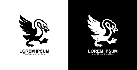 
Logo design in the form of a running duck